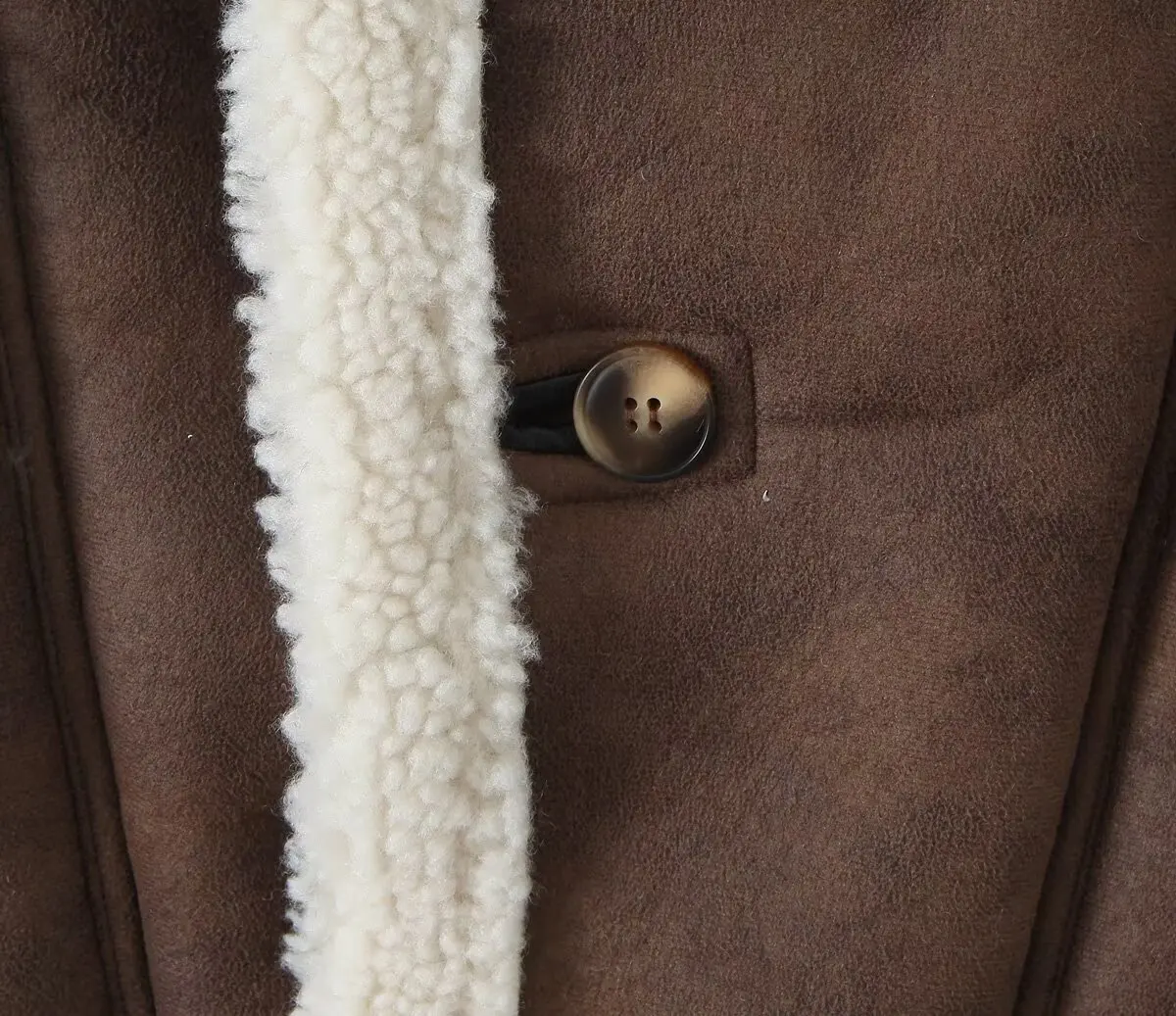 Dave&Di Nordic Minimalistyczna Jesienno-Zimowa Kurtka Damska Zamszowa Luźna Kurtka Zimowa Płaszcz Zamszowy Luźny Płaszcz Damski ze Skóry Jagnięcej