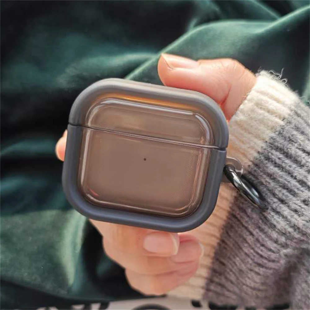 سماعات رأس فاخرة بلون واحد مع سلسلة مفاتيح ، غلاف واقي ، غطاء لين لسماعات AirPods Pro 2 ، AirPods 1 ، AirPods 2 ، لطيف ، جديد