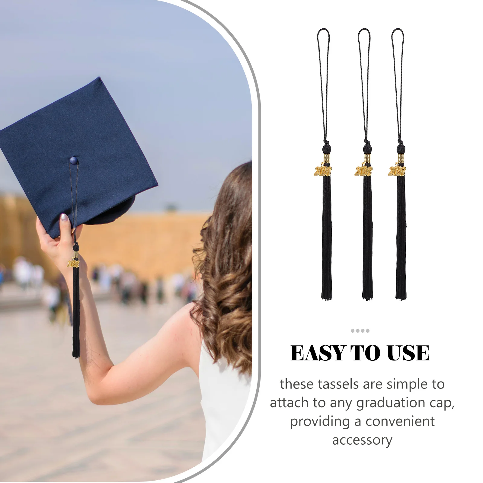 10 pçs boné de formatura borla decorações 2026 pingente comemorativo elegante chapéu acadêmico borlas para o ensino médio faculdade