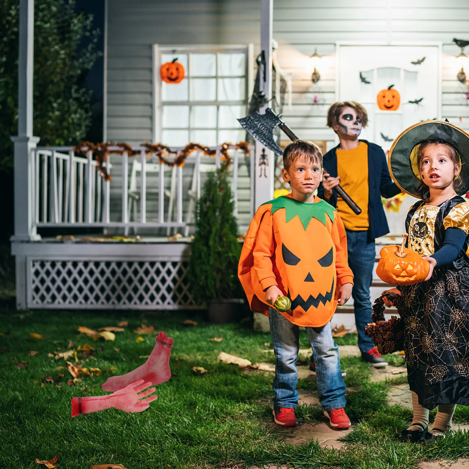 

1 комплект, реквизит для Хэллоуина с отрубленной рукой, реалистичный кровавый дом с привидениями, украшение, страшная вечеринка, розыгрыш, принадлежности для косплея