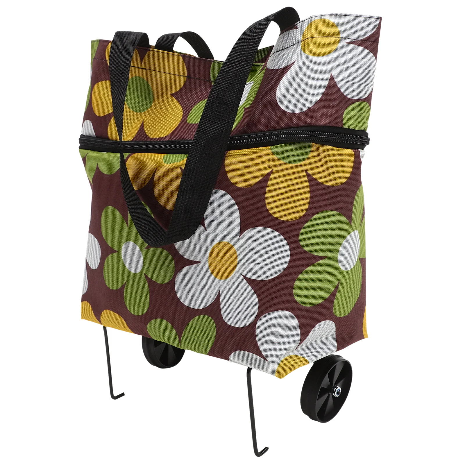 

Extra Large Foldable Shopping Cart Bag with Wheels Heavy Duty Trolley Pouch Lightweight Reusable Grocery Carrier for Mall Travel