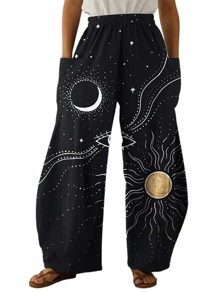 Galaxy Sky Full Length Wide Leg Pants 3D All Over Print Thin Hipster Fashion Summer Streetwear Sweatpants Women Clothing
