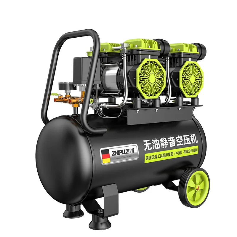 220V 12/60L Silent Air Compressor 1100W Quiet Oil-Free Portable Air Pump For Home Repair Tire Inflation Compressor