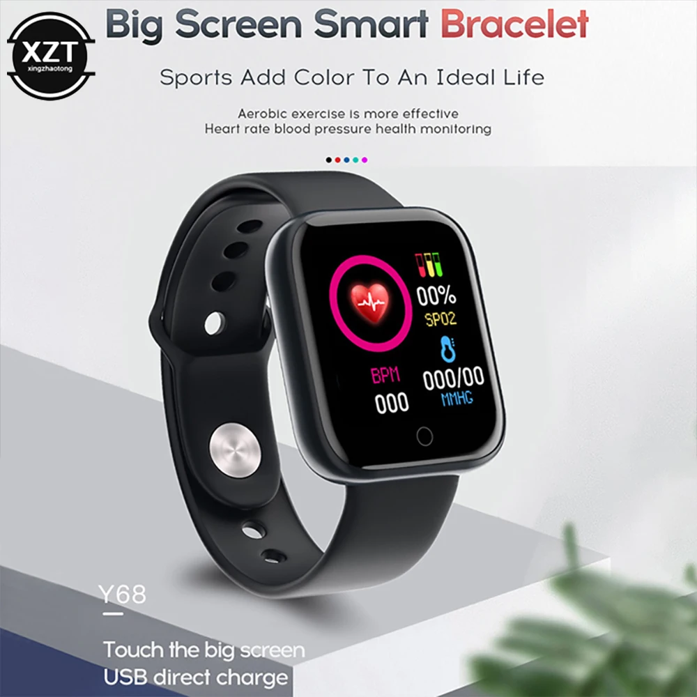 Multifunctional Smart Watch D20 Rechargeable Bluetooth Connected Phone Music Fitness Sports Bracelet Sleep Monitor Y68 Women Men