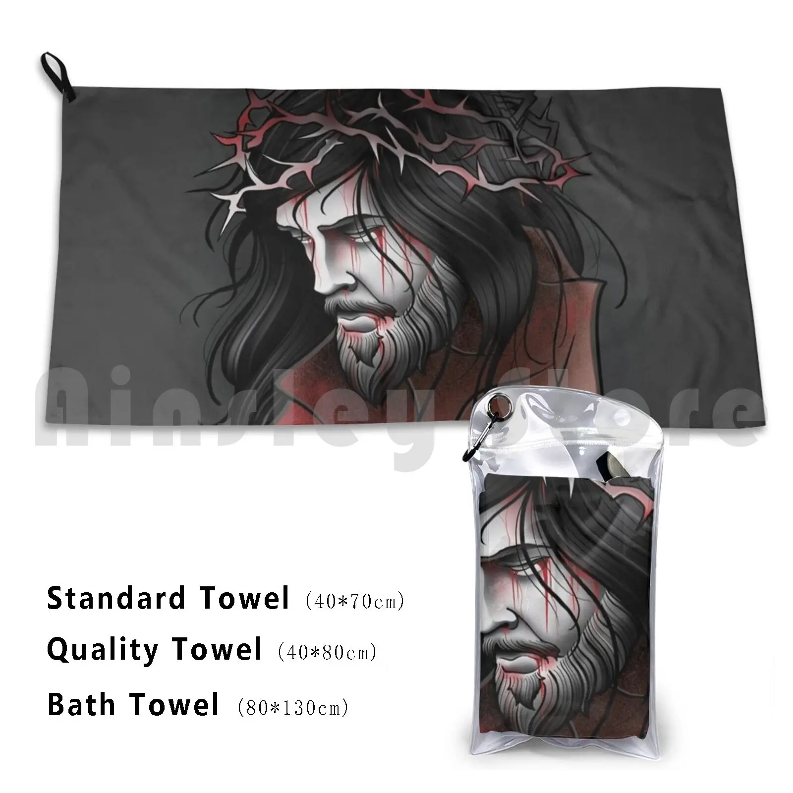 Jesús Christ Beach Towel Quick Dry Quality Towel Alternativo Cool Skate Jesus Tattoo Beauty Street Original Rock Punk