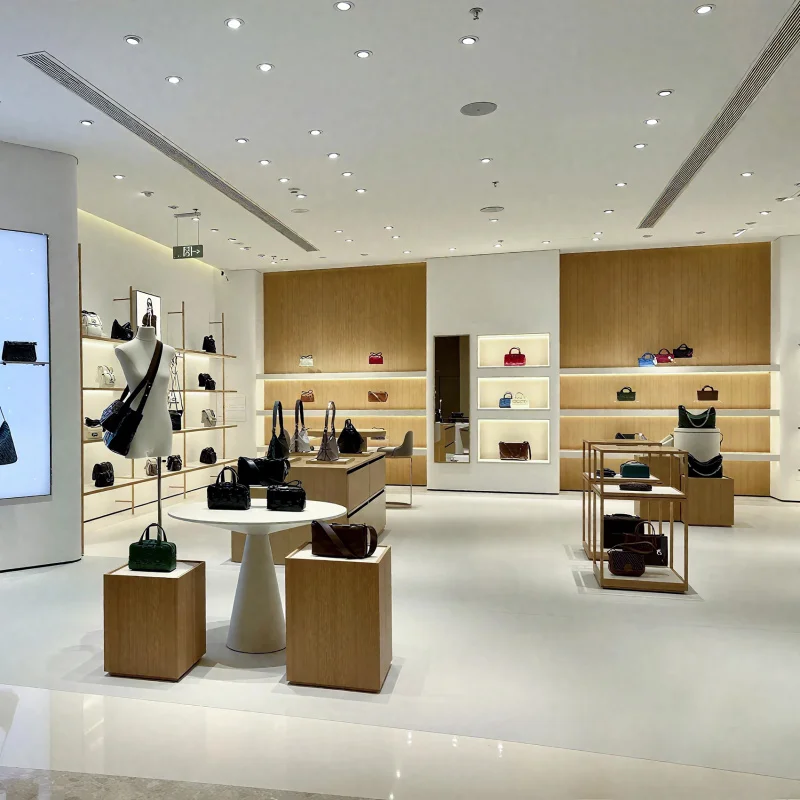 custom.Elegant Handbag Display Cabinet Stand Retail Counters Bag Fitting and Window Decoration