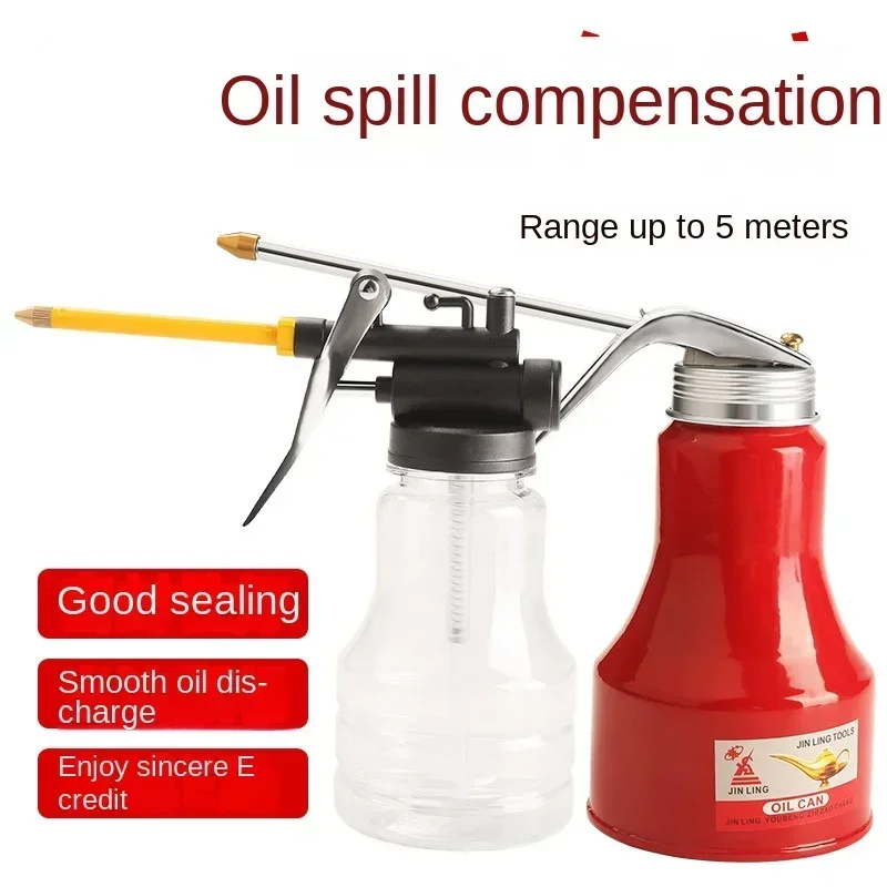 Durable 250Ml High Pressure Transparent Oil Pot Brass Pointed Nozzle Oil Filling Gun Lubrication Manual