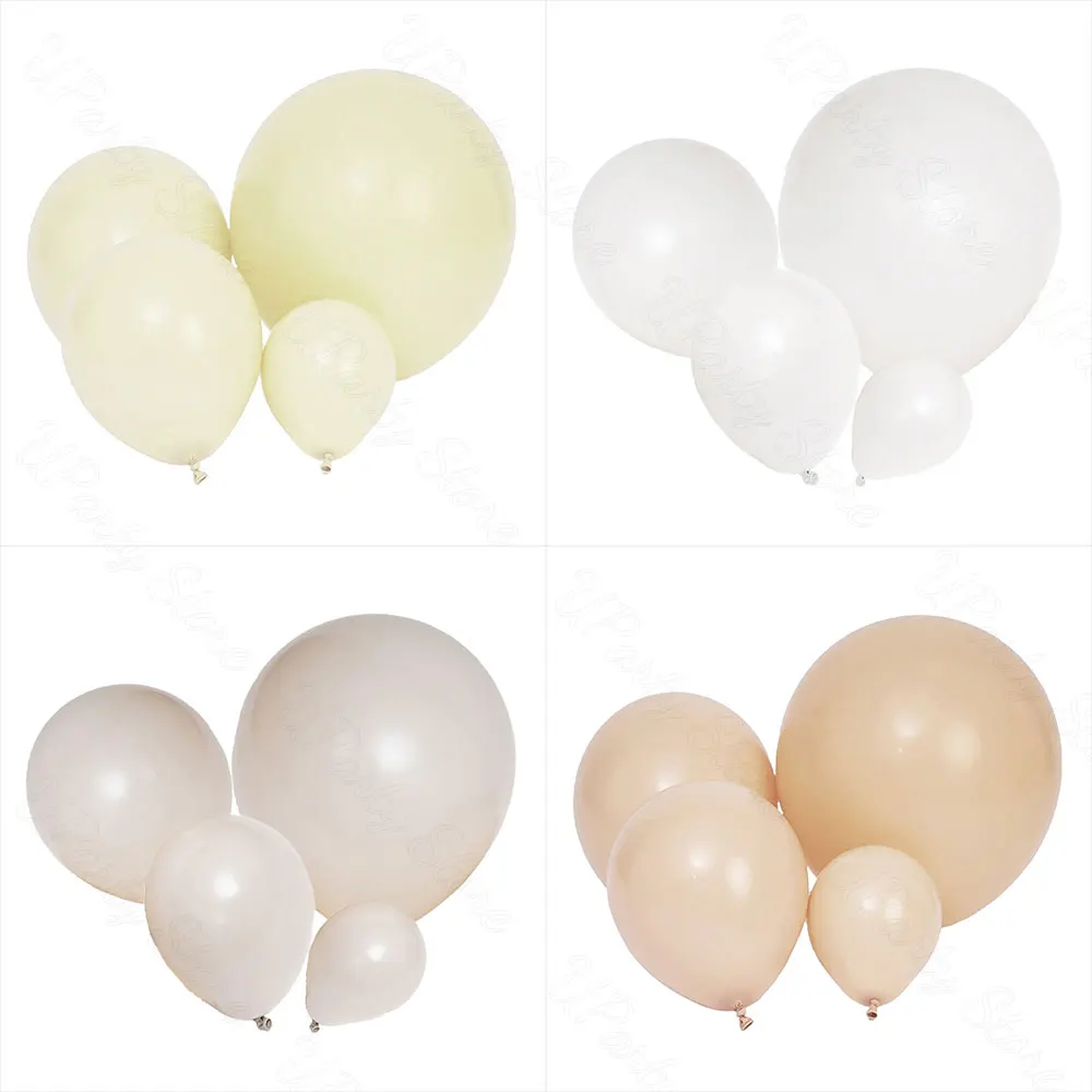 5/10/12/18inch White Balloons Retro Sand White Apricot Beige Off White Latex Balloons for Wedding Bridal Shower Birthday Decor