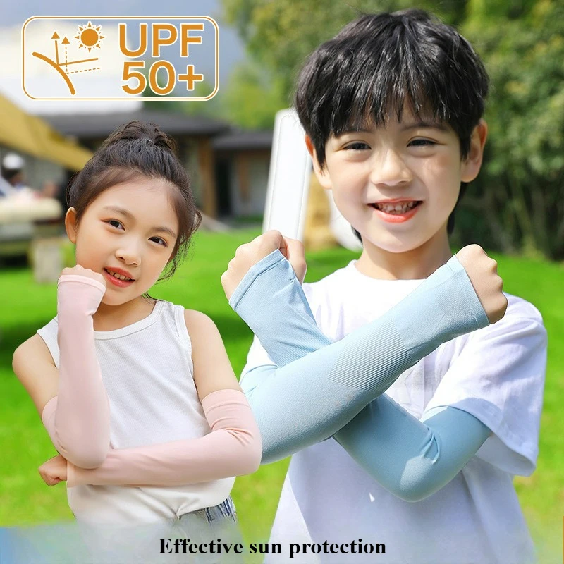 

Summer Children's Outdoor Camping Cycling Running Cute Cartoon Anti-ultraviolet Rays Thin Daily Sunscreen Ice Silk Arm Guards