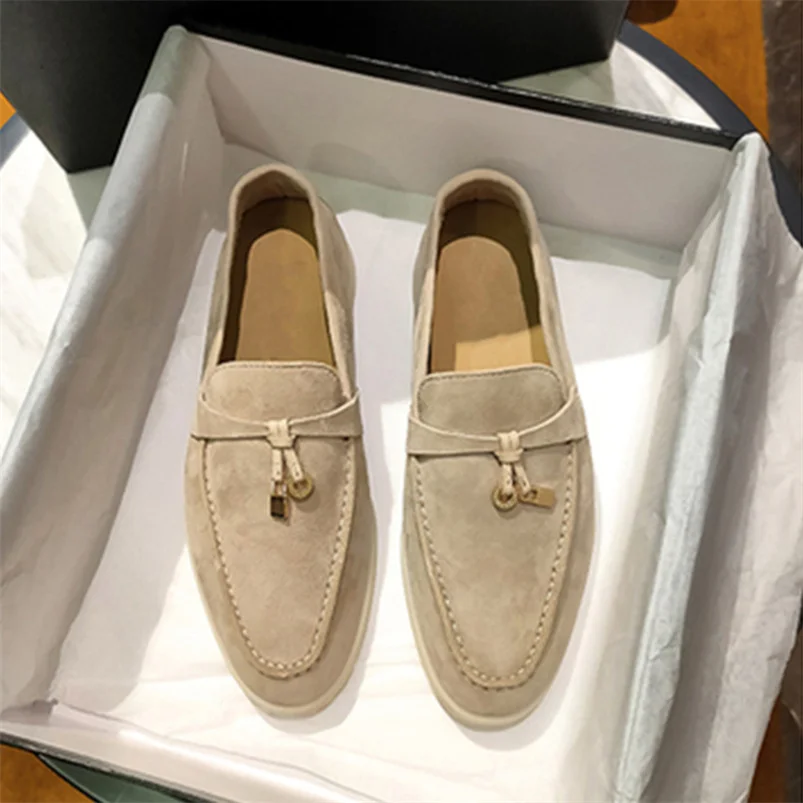 

Master quality LOP Women's Loafers Shoes New Spring Autumn Flat Bottom Lock Tassel Fashion Comfortable Single Casual Women Shoes