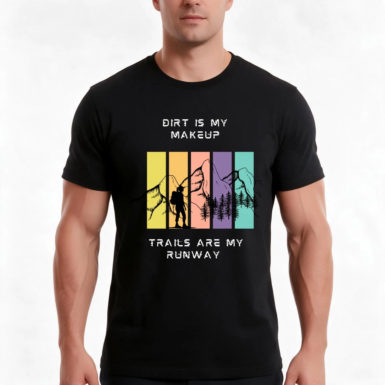 Dirt is my Makeup, Trails are my Therapy for woman T-Shirt, Summer Casual Cotton Tee, Oversized Streetwear Tops, 100% Cotton