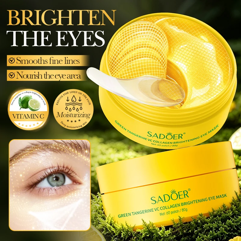 60pcs SADOER Vitamin C Collagen Eye Mask Anti Dark Circles Anit-aging Moisturizing Eye Patches Eye Care Gel Pads for Ladies