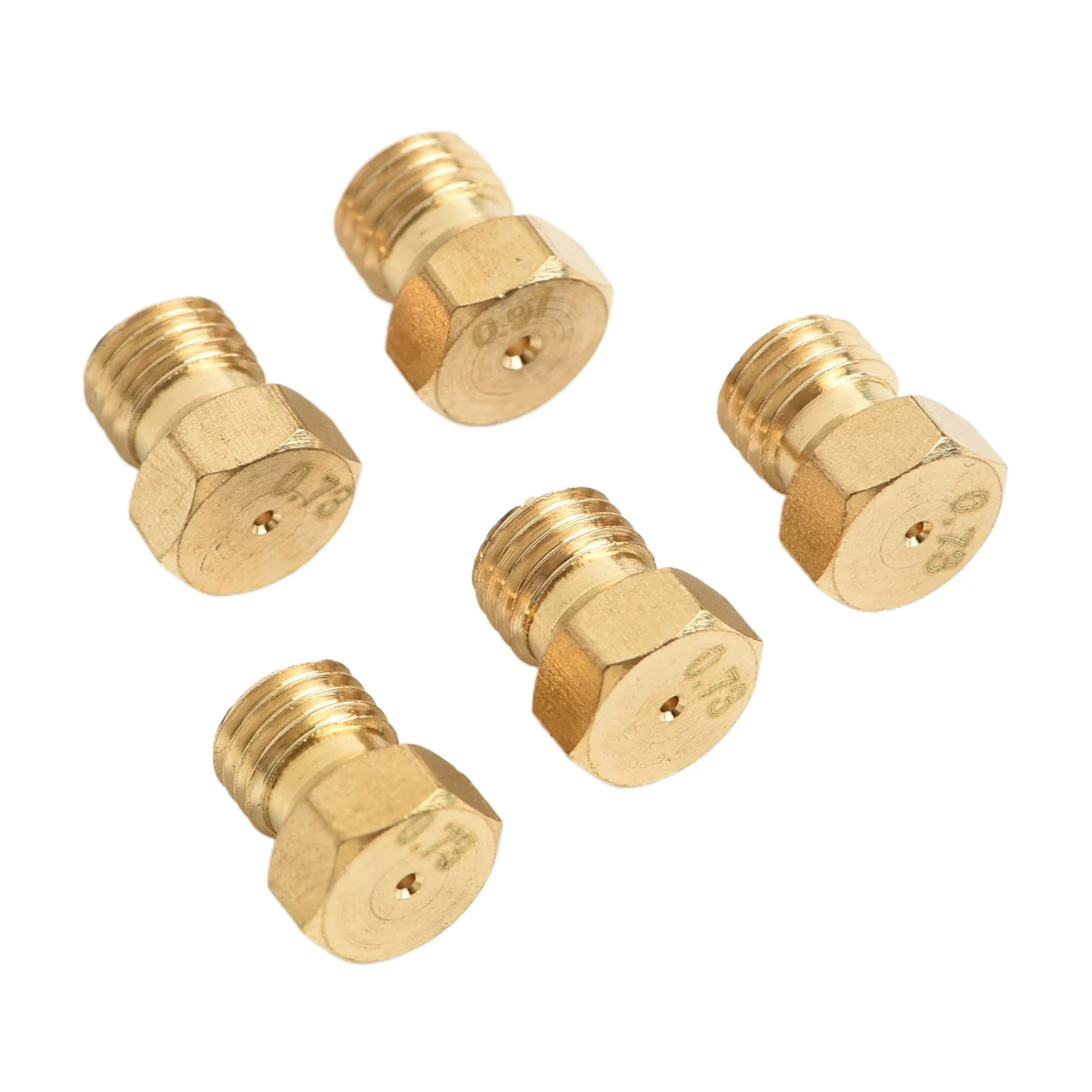 For LPG to Natural Gas Conversion Kit for 5 Burner Hobs Includes 4 x 0.73 mm and 1 x 0.97 mm Brass Jets Nozzles Injectors
