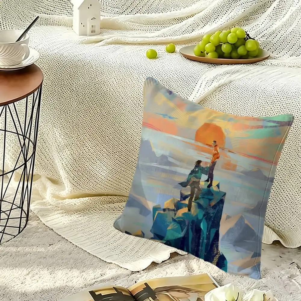 G-Gritty Noir Disco E-Elysium Detective Game Pillow Case Sofa Living Room for Bedroom Headboard Backrest Cushion Square Nap Time