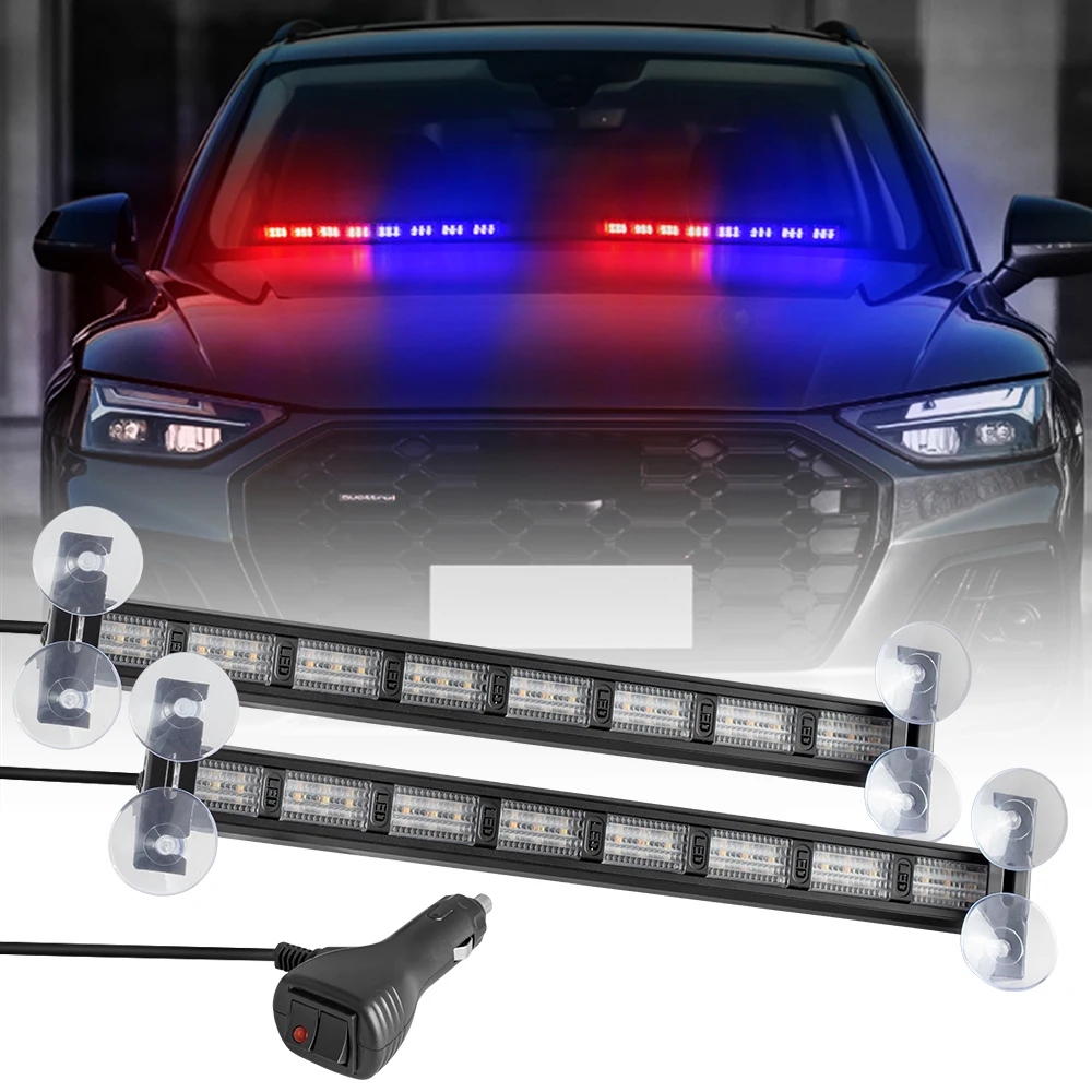 For Emergency Flash Warning Lamp Windshield Bar Beads Red Blue Amber White Green Car Light Assembly LED Strobe Lights ﻿