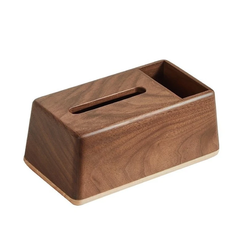 

Black walnut light luxury tissue box, retro solid wood desktop storage box