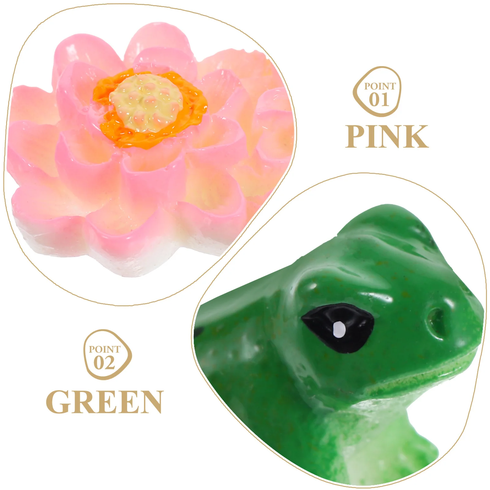 

1Set Resin Frog Lotus Statue Lifelike Garden Yard Decoration Outdoor Miniatures Cute Frog Ornament Party Decoration