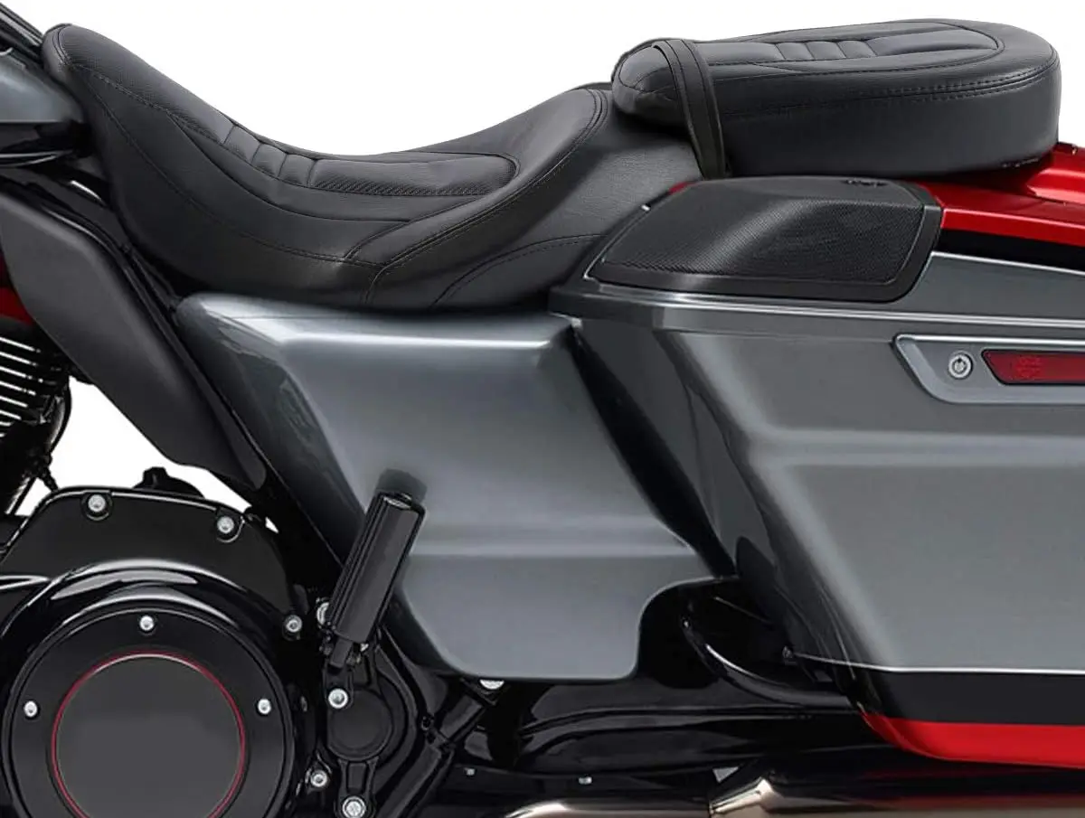 Black Diamond Low Profile Pillion Passenger Rider Seat Fit for Harley Davidson Touring Tri Glide Road King and Street Glide Mode