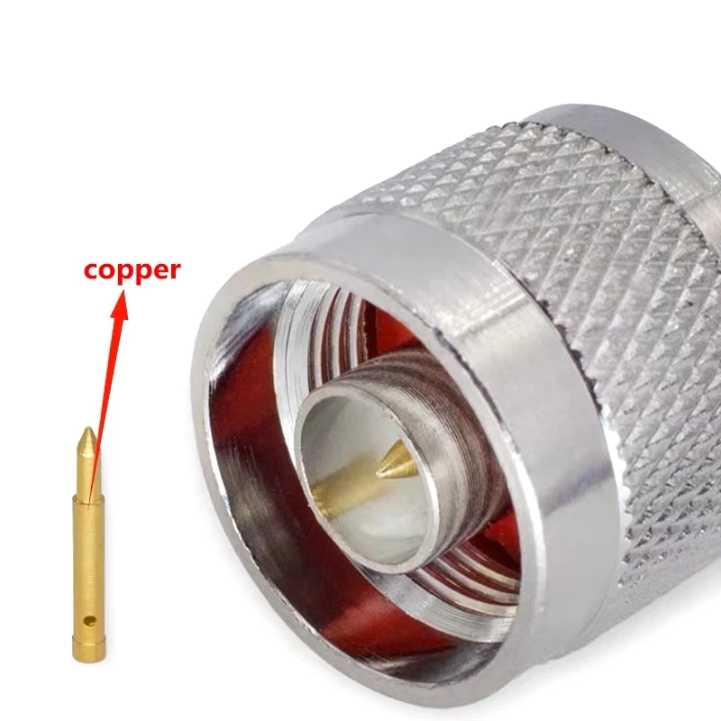 1-10Pcs N Male Plug Connector L16 N Type Male Crimp for RG58 RG142 LMR195 RG400 Cable Coaxial RF Fast Delivery Brass Copper