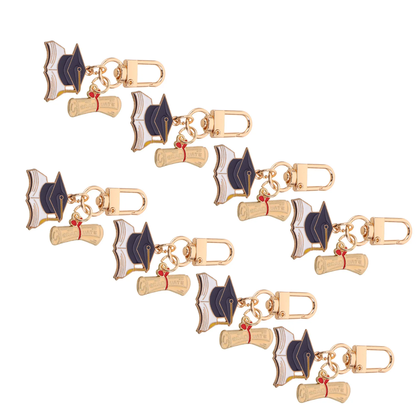 8Pcs Graduation Keychain Set 2026 Class of 2026 Grad Cap Charm Keyring for Students Him Her Graduation Party Favors Keepsake