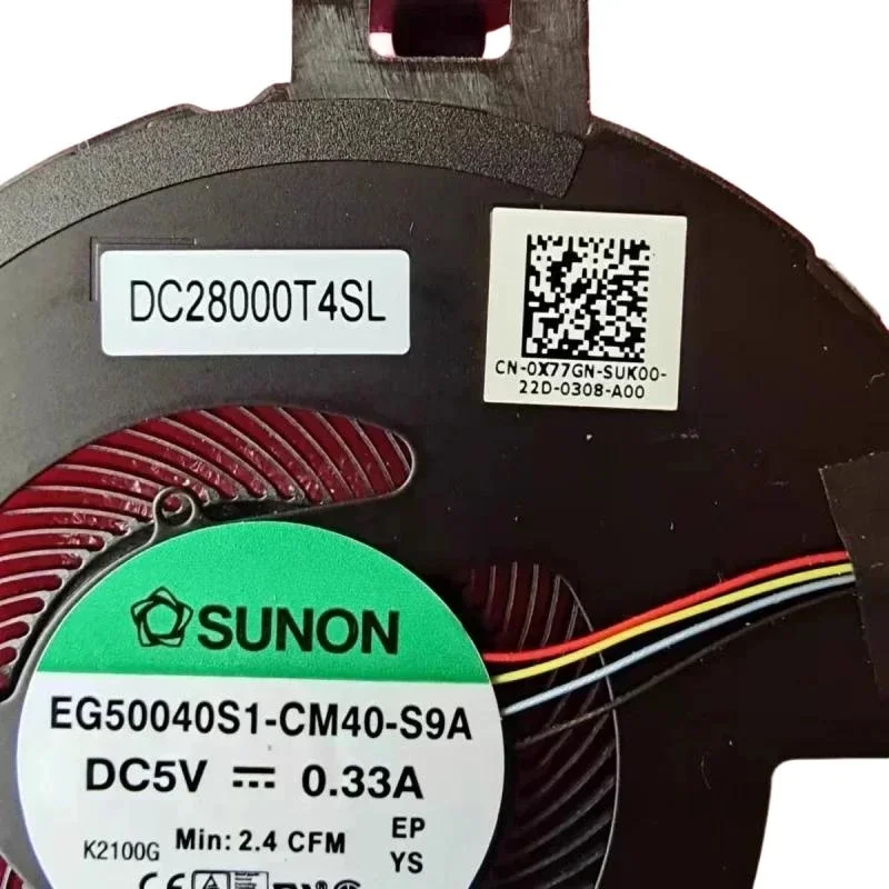 Nouveau refroidissement CPU d'origine pour Dell Latitude 9520 E9520 refroidisseur ventilateur EG50040S1-CM40-S9A 0X77G N X77GN ordinateur portable religions