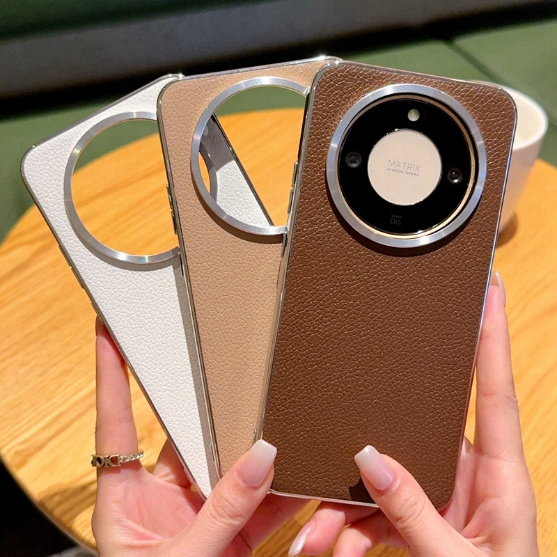 

For Honor X70 Electroplated Leather Solid Color Lychee Texture Anti-Fingerprint Anti-Drop Phone Case