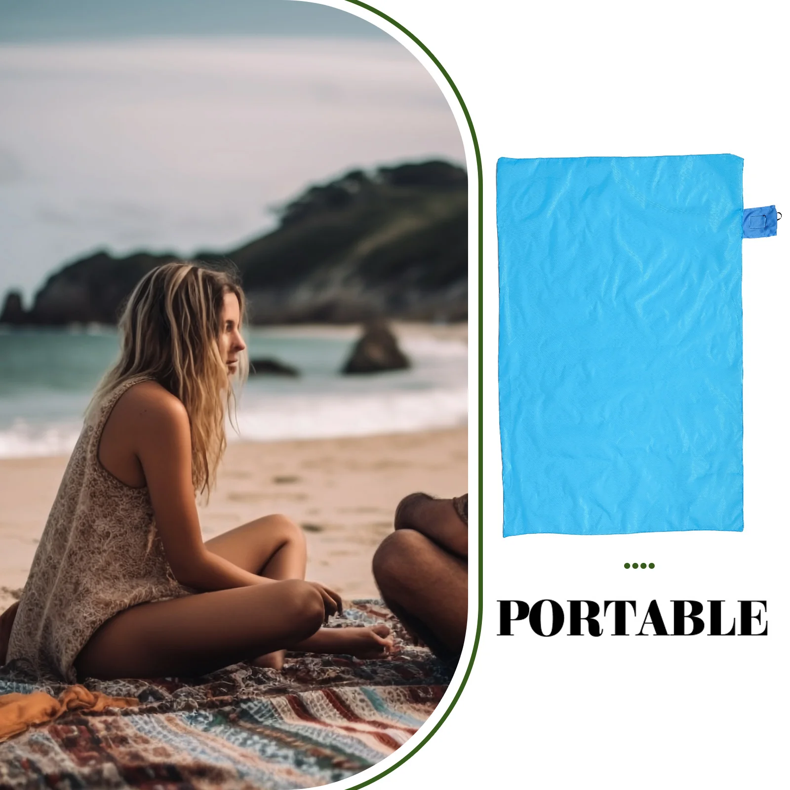 

Waterproof Beach Mat 70x110cm Lightweight Portable Nylon Picnic Blanket Camping Ground Pad Sand-proof Outdoor Travel
