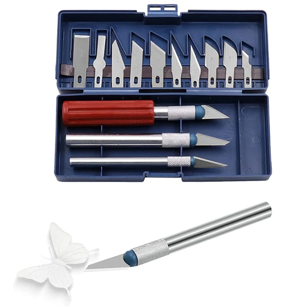 13pc Precision Knife Set Kit Exacto Knives Blades Craft Razor Sculpting Art Tool Alloy Sharp Blade Mud Sculpture Paper Carving image 5
