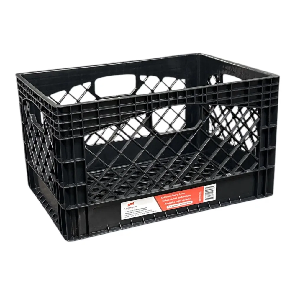 Caja de Almacenamiento de Plástico Resistente para Leche, 24QT, Negra, para Uso Doméstico, en la Cocina y Comercial