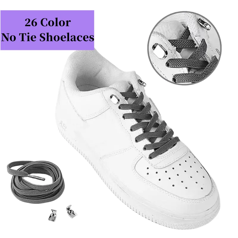 No Tie Flat Hiking Running Shoe Lace Elastic Shoelaces Outdoor Leisure Sneakers Quick Safety Flat Shoelace Kids Adult Lazy Laces