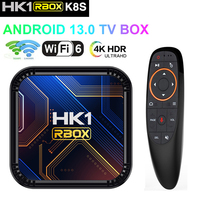 HK1 RBOX K8S Android 13 TV Box Quad Core Rockchip RK3528 4G 64G 8K 4K Voice Media Player BT 5G Wifi6 Set Top Box Tvbox