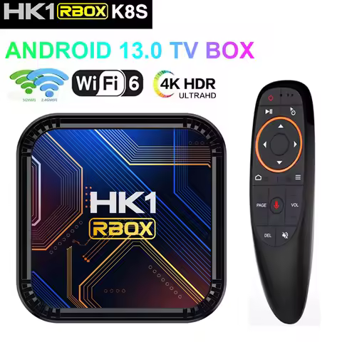 HK1 RBOX K8S Android 13 TV Box Quad Core Rockchip RK3528 4G 64G 8K 4K Voice Media Player BT 5G Wifi6 Set Top Box Tvbox