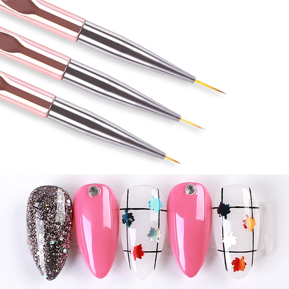 

2 Sets Nail Art Liner Pens Durable Creative Design Fine Lines Drawing Manicure Colored Tool Non Slip Nail Brushes