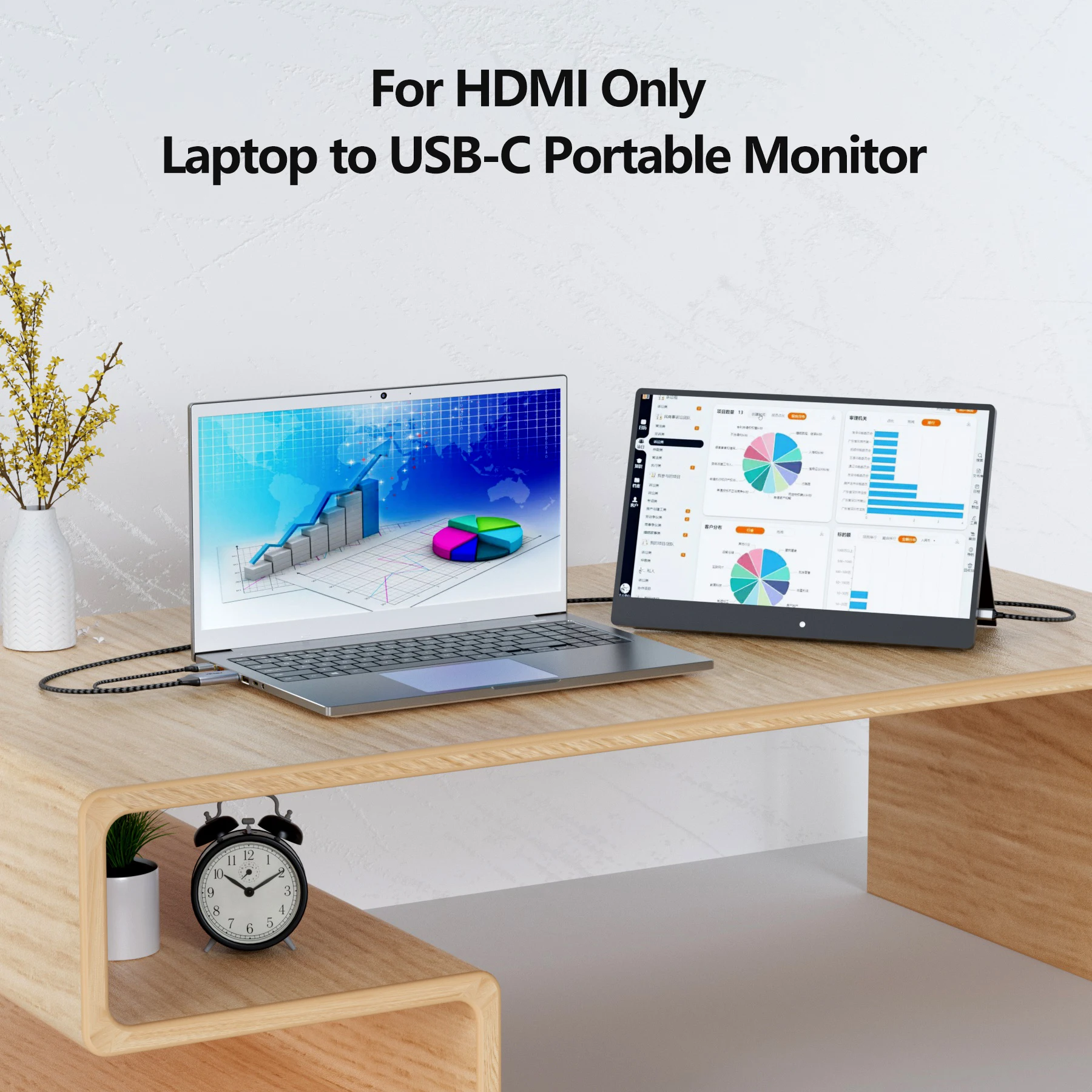 Fairikabe HDMI-compatible To USB C Adaptor Cable 6.6FT 4K 60Hz HDMI-compatible2.0 To C Converter For Monitor Xreal Nreal PS5Xbox