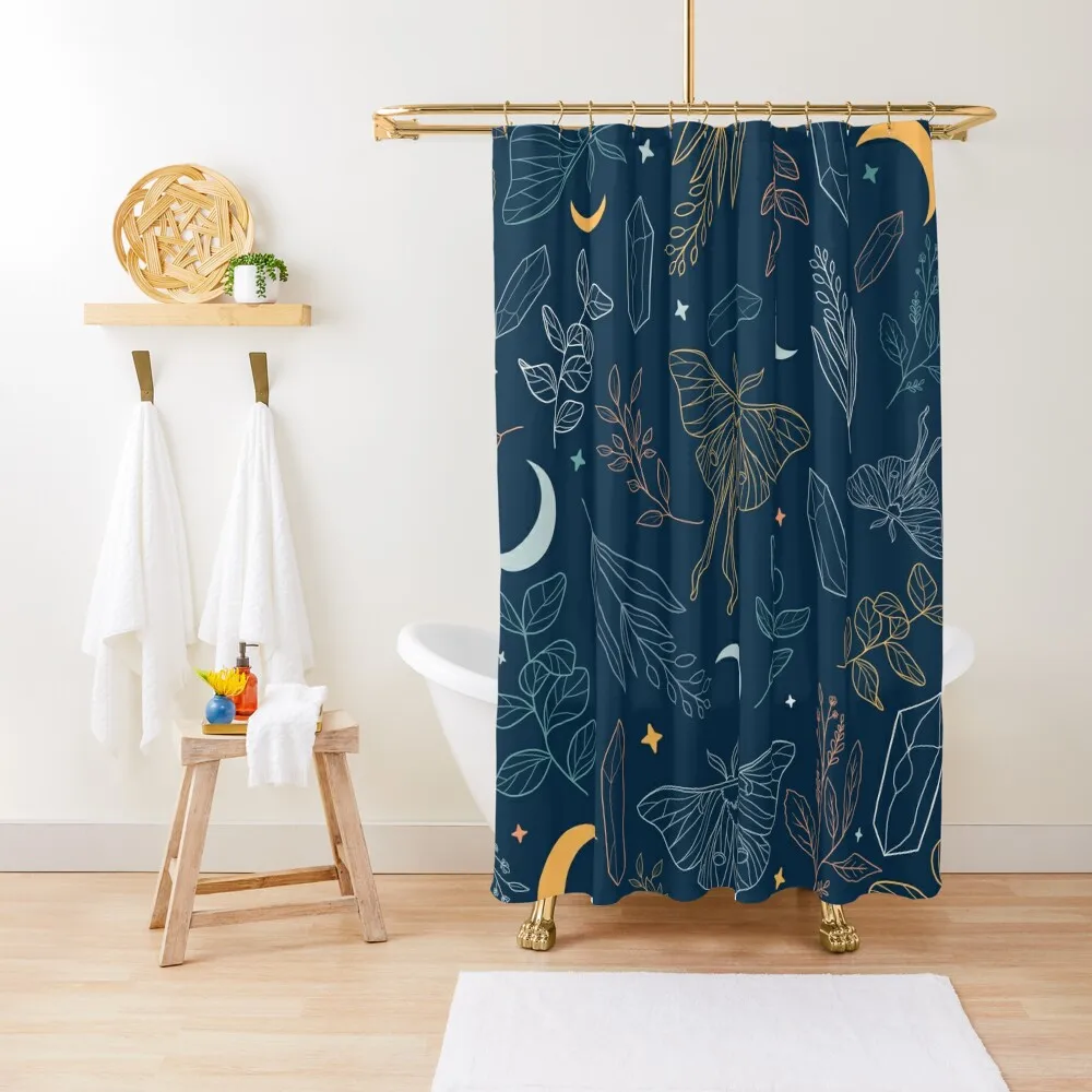 

Moth and Moon Pattern Shower Curtain Shower Sets For Bathroom Set For Bathroom Curtain