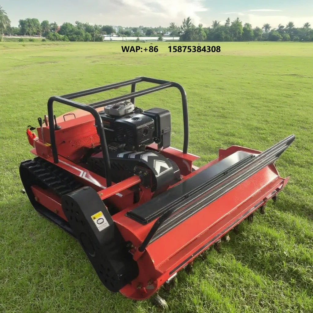 Rubber Crawler Robot Grass Cutter Self Propelled Engine Home Garden Use Remote Control Lawn Mower for Sale