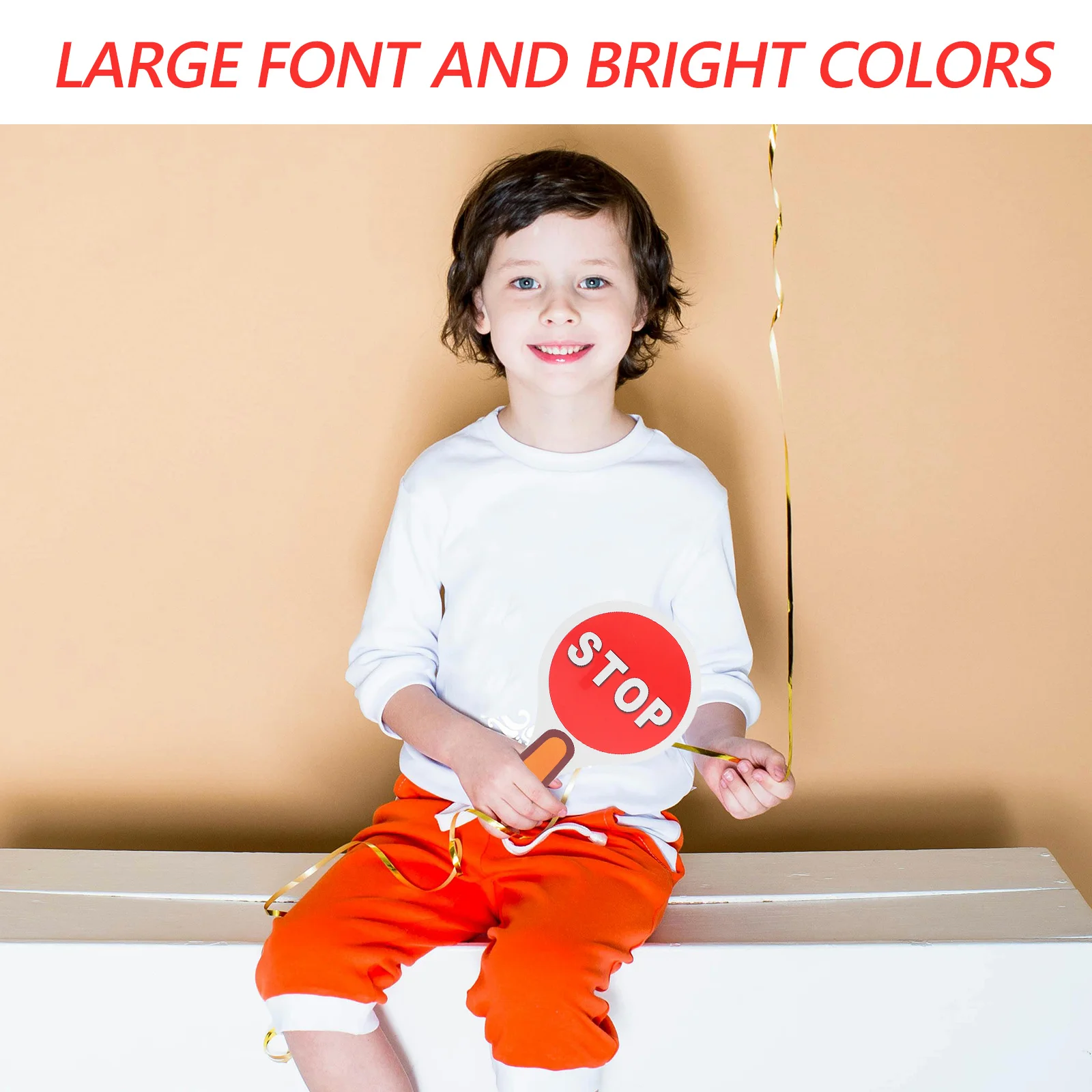 2개입 양면 스톱 핸드헬드 교통 표지판 방수 패들 교실 교통 안전 교육 도구