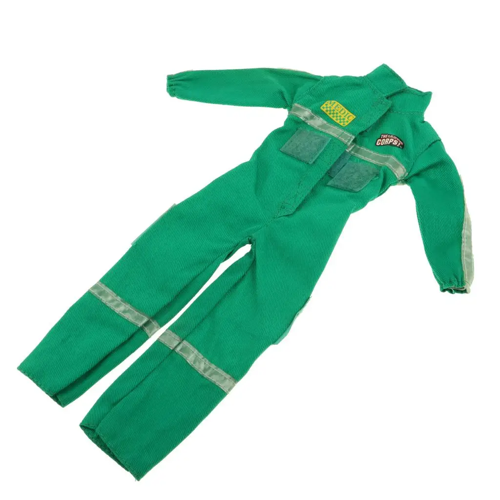 1/6 Doll Uniform Clothes Fireman Suit Coat Pants with Backpack for 12 Inch Action Figures Outfit