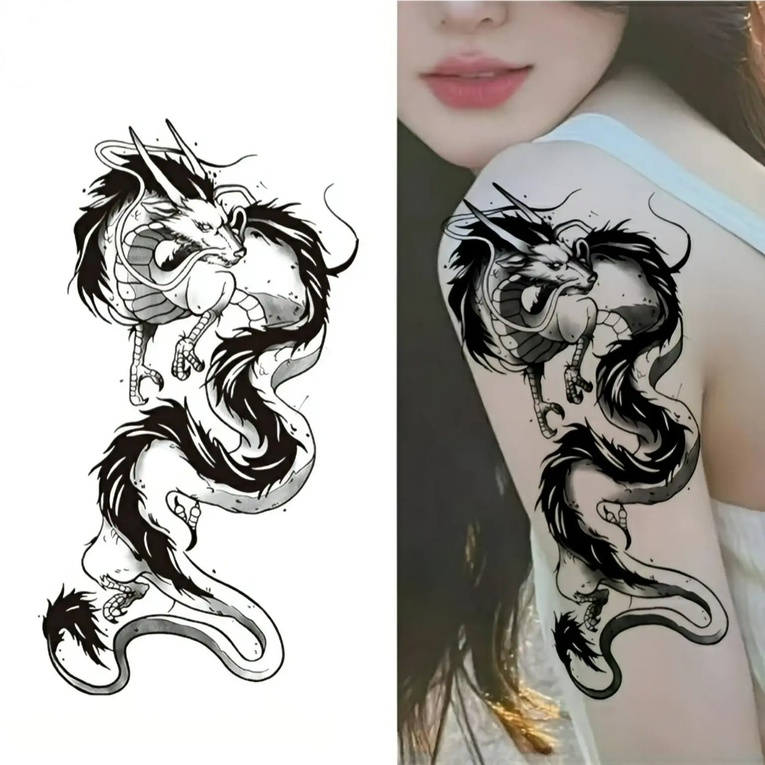 

Dragon of the East Sea Temporary Tattoos,Tattoo Stickers,Waterproof Long-Lasting 15 Days,Semi-Permanent Fake Tattoo,body art