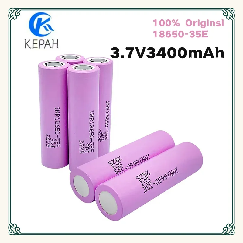 

100% original 3.7V 35E18650 3400mah 30A discharge INR18650 3.7V lithium-ion rechargeable battery, used for various types of flas