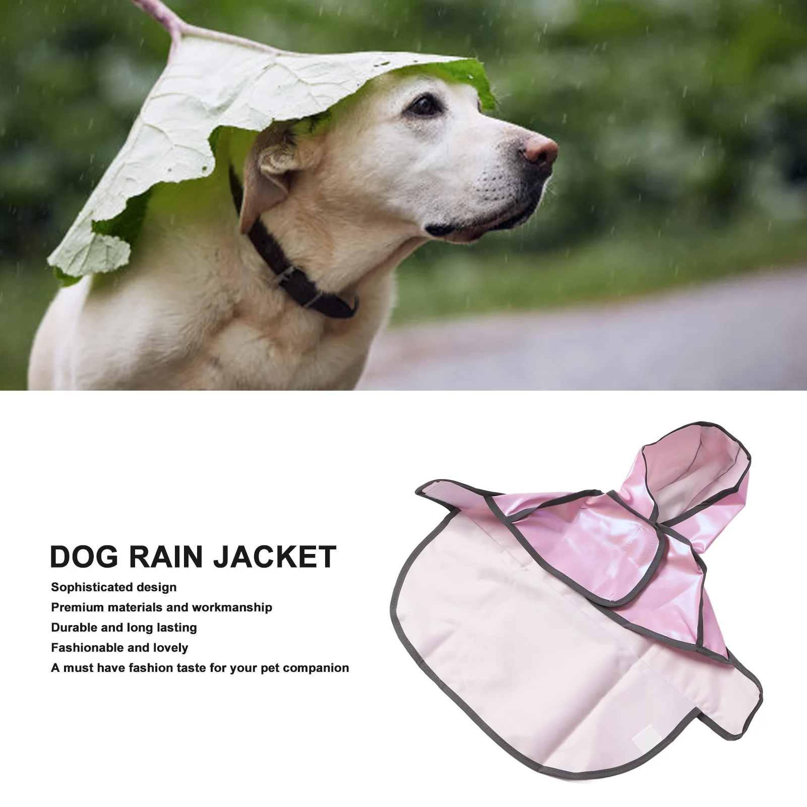 

Dog Raincoat Reflective Adjustable Bust Fashionable Hooded Pet Rain Jacket For Camping Travel Hiking Type 2 5XL