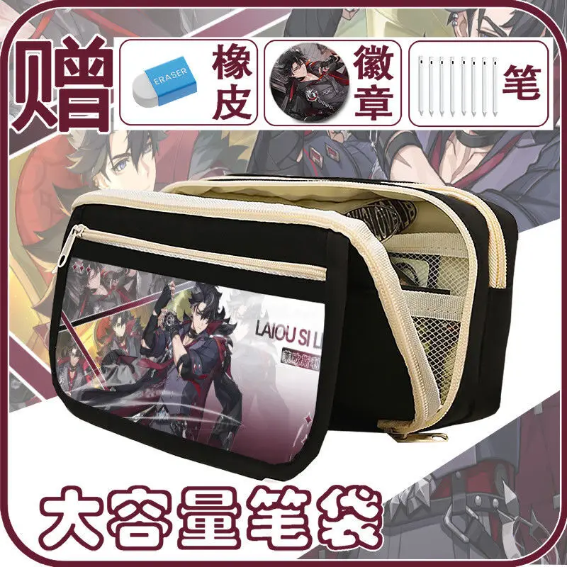 Genshin Impact Male Character Pencil Case Naviet Leosli Elesha Caver Game Peripheral Stationery Box Anime
