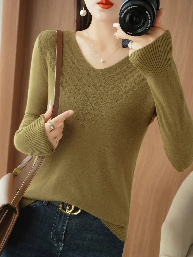 

Ele V-Ne Трикотажная основа irt Женский длинный свек Внутренняя одежда Свитер Turtlene Faionable Осень Зима Теплый топ