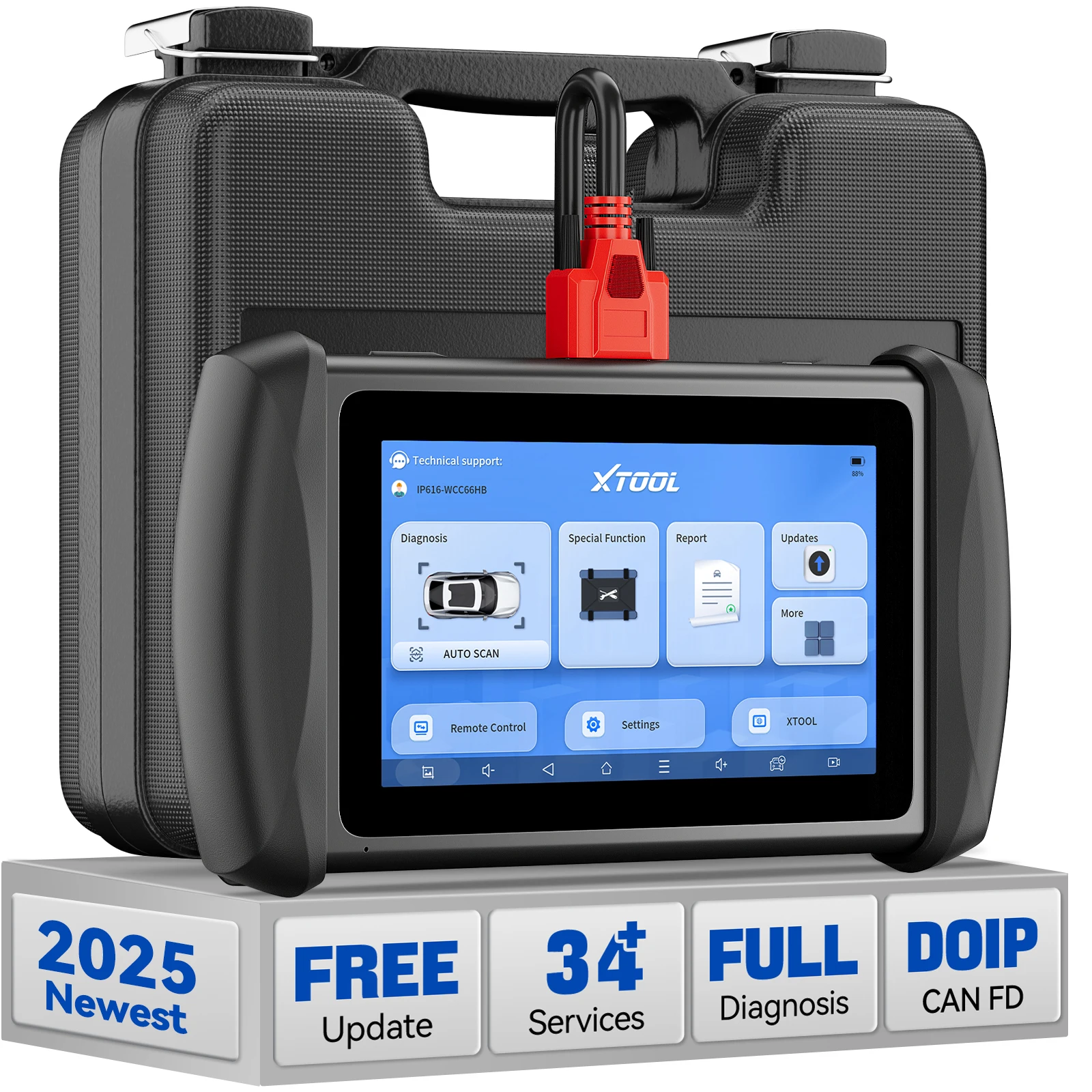 

Бесплатное обновление XTOOL IP616 OBD2 диагностический инструмент CAN FD DOIP 34, полный системный сканер сброса FCA, инструмент для программирования ключей Autoauth