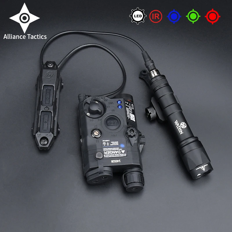 WADSN PEQ15 Red Dot Laser Aiming IR Battery Box M300 M600 Flashlight Tactical Dual Control Remote Switch Fit 20mm Rail