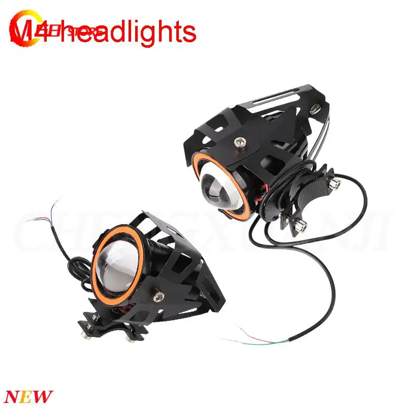 

Motorcycle Headlight Fog Lights Super Bright Abgle Eyes Additional Spotlights U7 LED Driving Fog Spot Light with Switch 12V
