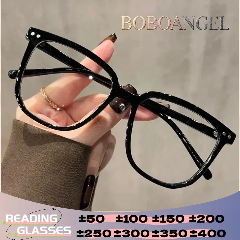 

BOBOANGEL Fashion Women's Black Oversize Anti Blue Light Prescription Optical Glasses Custom Progressive Reading Eyewear