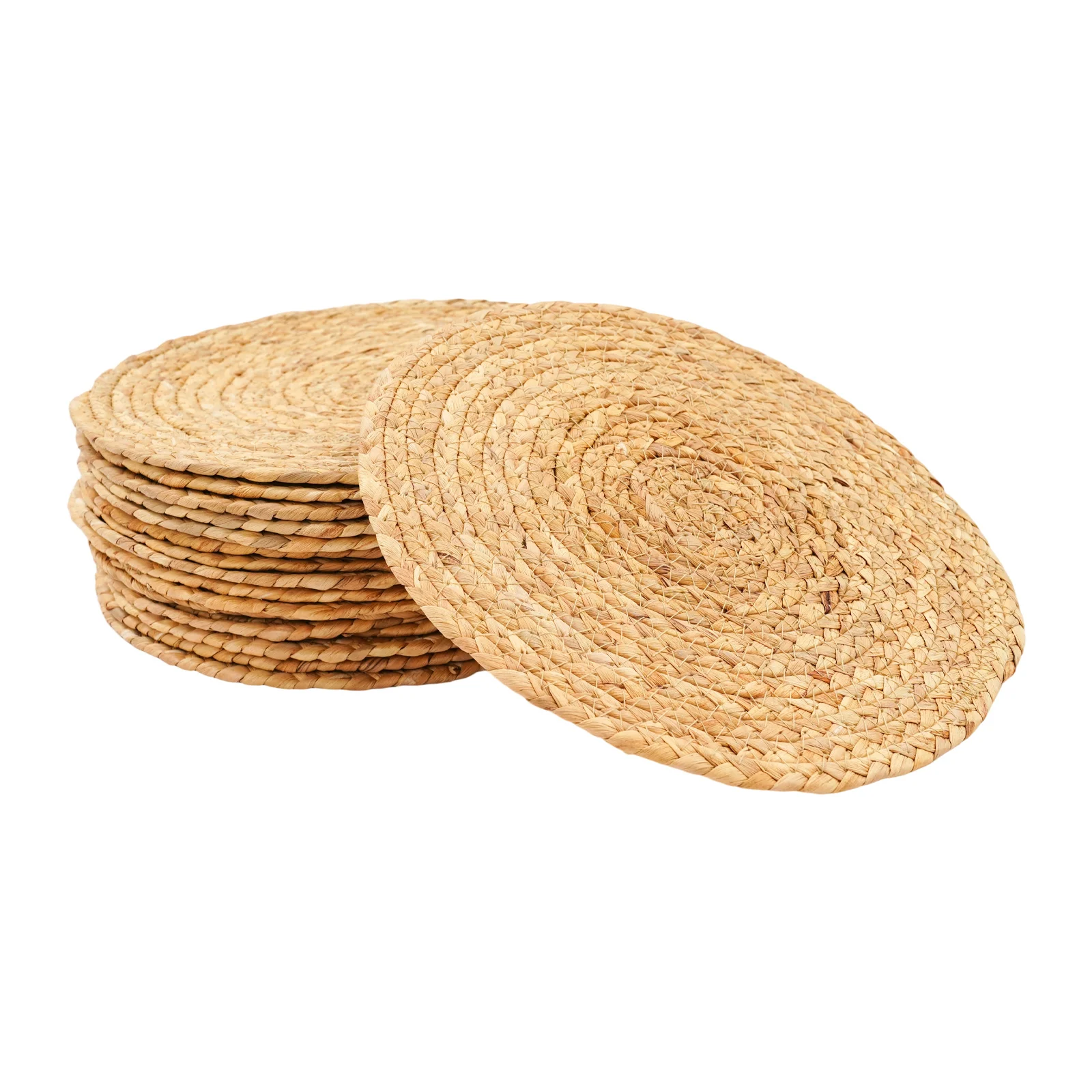 60Pcs Natural Water Hyacinth Placemats Set, 30cm Round Heat Resistant Mats for Dining Table Restaurant Party