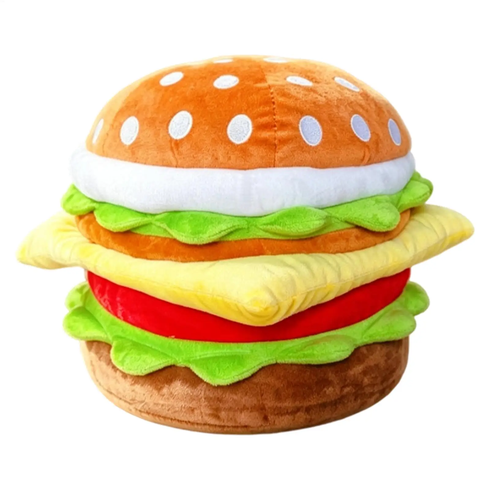 Storage Stool Soft Decorative Funny Hamburger Furniture Small Storage Ottoman Foot Stool For Home Bedroom Playroom Kids Room