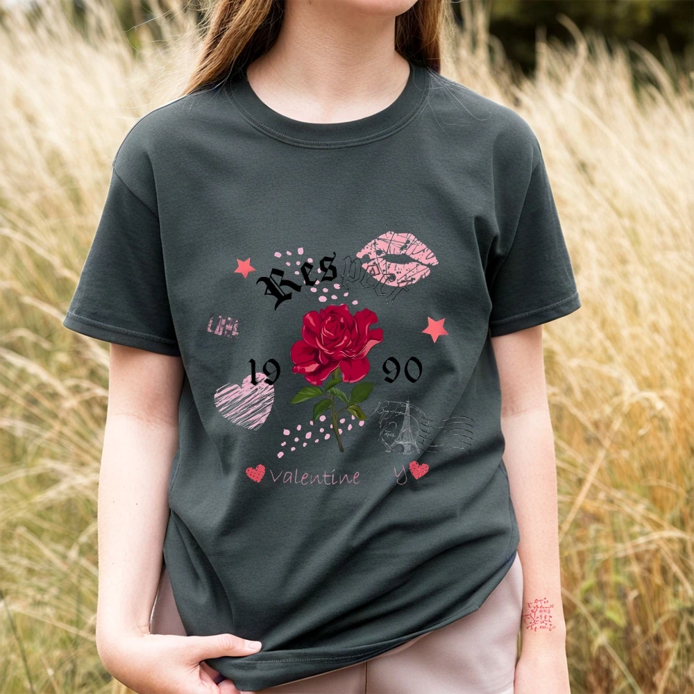 

Y2k Street Wear Женская одежда Хлопковая футболка с круглым вырезом и короткими рукавами Повседневные футболки Y2k Одежда Новые женские летние футболки с графикой